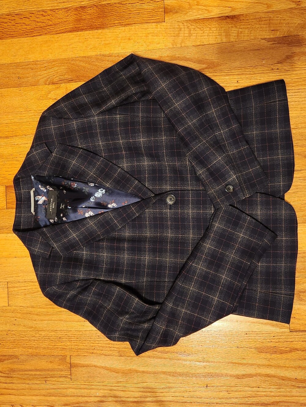 MAX MARA Weekend Wool Navy Plaid Blazer Sz 10